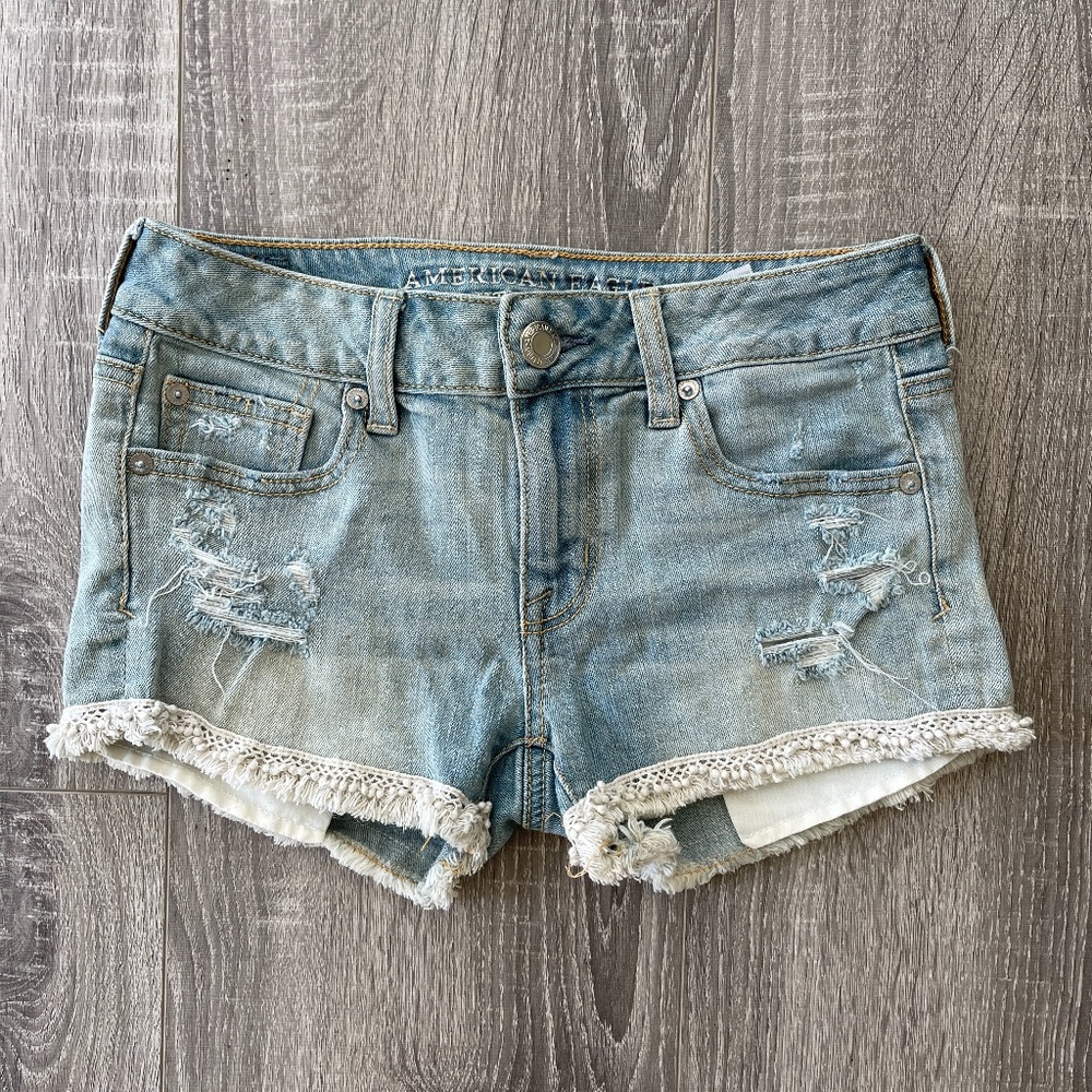 American Eagle Embellished Shortie Shorts